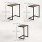 Nesting Coffee Table Set of 3, Stackable Rectangular End Tables with Wood-Effect Top, Metal Frame, Industrial & Rustic C-Shaped for Small Space, Living Room, Rustic Brown
