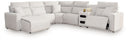 6 Pc. Power Reclining Sectional With LAF Press Back Power Chaise And Audio Console