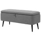 40" Ottoman with Storage, Linen Upholstered Storage Ottoman Bench with Steel Legs for Living Room, Bedroom Grey