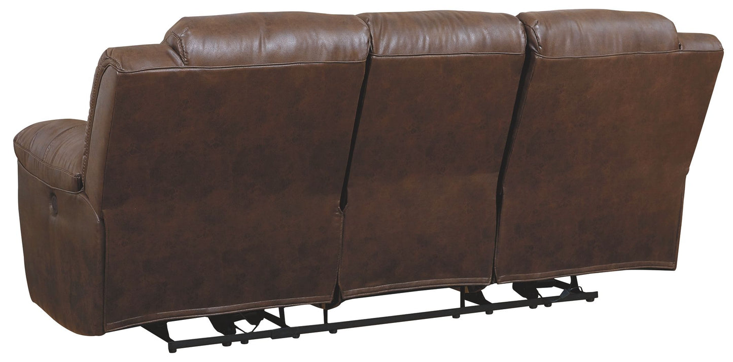 Stoneland - Chocolate - Power Reclining Sofa - Faux Leather