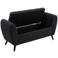 Upholstered Storage Bench with Arms, Modern Ottoman Bench for Bedroom, Entryway, and Living Room, Black