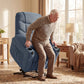 Power Recliner Chair with Massage, Electric Lift Chair for Elderly with Side Pockets, Cup Holders, Remote, Blue
