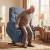 Power Recliner Chair with Massage, Electric Lift Chair for Elderly with Side Pockets, Cup Holders, Remote, Blue