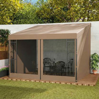 10' x 10' UV-Resistant Wall Pergola with Curtains