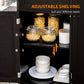 Rolling Kitchen Island with Storage, Utility Kitchen Island Cart with Drawer, Cabinets, Towel Rack and Rubber Wood Top