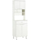 71"H Freestanding Kitchen Pantry, Buffet Cabinet with Hutch, Storage Cabinet with Drawer, Doors and Microwave Stand, White