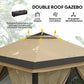11' x 11' Pop Up Gazebo, Double Roof Foldable Height Adjustable Canopy Tent with Mesh Sidewalls, Carrying Bag, Beige