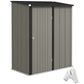 5' x 3' Outdoor Storage Shed, Steel Garden Shed with Single Lockable Door, Tool Storage Shed for Backyard, Grey
