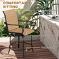 Outdoor Bar Stools Set of 2, 360° Swivel Bar Height Chairs, 26.8" x 29.5" x 48.4", Tan