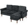 L Shape Sofa, Modern Sectional Couch with Changeable Chaise Lounge, Wooden Legs, Corner Sofa for Living Room