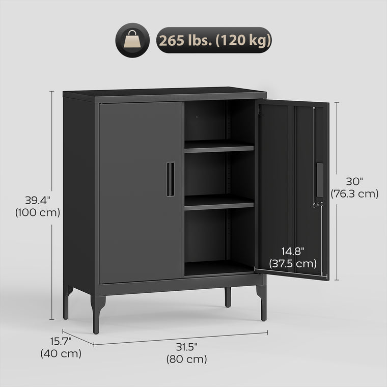 Locking Storage Filing Cabinet with Doors