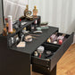 Makeup Vanity Desk with Mirror, for Bedroom, Modern Dressing Table with Drawers, Compartments, Black
