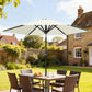 Cream White Patio Sun Umbrella with 6 Ribs