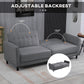 Convertible Bed with Couch, Button Tufted Fabric Sofa Bed with Adjustable Back for Living Room, Charcoal Grey