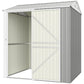 7' x 6' Tall Outdoor Storage Shed, Waterproof Metal Garden Shed with Gloves, Lockable Door, Silver Grey