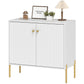 Sideboard, Modern Buffet Cabinet, Coffee Bar Cabinet with Fluted Doors and Adjustable Shelf, White