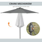 9ft Solar Patio Umbrella Outdoor Sunshade 24 LED Lights Tilt Canopy, Charcoal Grey