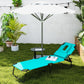Folding Outdoor Lounge Chair, Portable Reclining Beach Lounger with Face Hole, Detachable Pillow, 3-Position Adjustable Backrest, For Patio, Garden, Poolside, Green