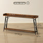 71" Extra Long Console Table with Storage Shelf and Guardrails, Industrial Entryway Table for Living Room, Rustic Brown