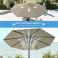 Aluminum Patio Umbrella, Garden Outdoor Parasol, Sun Shelter, 8.5ft, Light Grey