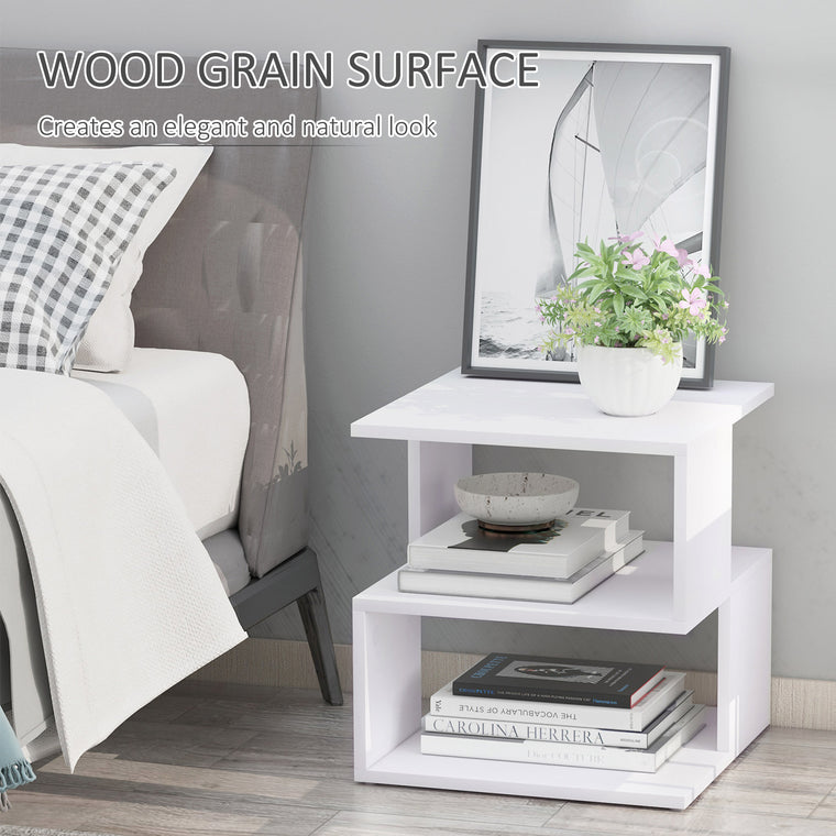 Slim Nightstand for Small Spaces - White