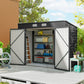 8 x 4FT Galvanized Garden Storage Shed, Metal Outdoor Shed with Double Doors and 2 Vents, Grey