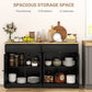 Modern Sideboard, Buffet Cabinet with Storage Drawers, Adjustable Shelves for Living Room, Dining Room, Entryway, Black