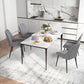 Upholstered Kitchen Chairs, Modern Dining Chairs Set of 4 with Diamond Tufting and Steel Legs for Dining Room, Grey