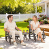 3PCs Gliding Rocking Chair & Bistro Tea Table Set, Grey