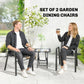 Stackable Outdoor Dining Chairs Set of 2, for Patio, Balcony, Deck, Garden, Black