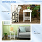 Side Table, Square Patio End Table, Weather Resistant 15" Outdoor HDPE Table for Porch, Balcony, White