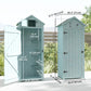 30" x 21" x 71" Garden Storage Shed, Outdoor Tool Utility Storage House with 3 Tier Shelves and Roof, Blue