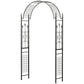 7.5 ft Steel Garden Arch, Outdoor Trellis Arbor with Scrollwork for Climbing Plants, Wedding Arch, Black