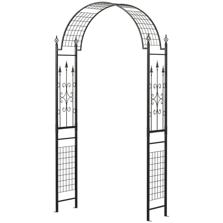7.5' Steel Garden Arch with Scrollwork
