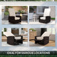 Outdoor Rattan Wicker Lounge Chair with Footrest & Soft Cushion for Patio, Garden, Backyard, Cream White