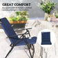 Set of 2 Outdoor Folding Chairs with Adjustable Backrest, Padded Camping Chairs for Outdoor Events, Blue