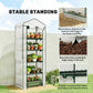 Mini Greenhouse with Screen Roof, Portable Small Greenhouse with Roll-Up Zipper Door