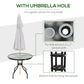 31.5'' Round Bistro Table Outdoor Dining Coffee Table w/ Tempered Glass Top Patio Garden Side Table Weather-resistant