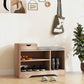 Upholstered Shoe Storage Bench, Hallway Shoe Storage with Seat, Drawer, 3 Open Shelves for Entryway, Grey