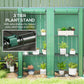 Lean-to Greenhouse with 3 Tier Shelves, Mini Greenhouse with 2 Roll-Up Doors for Indoor Outdoor, Green