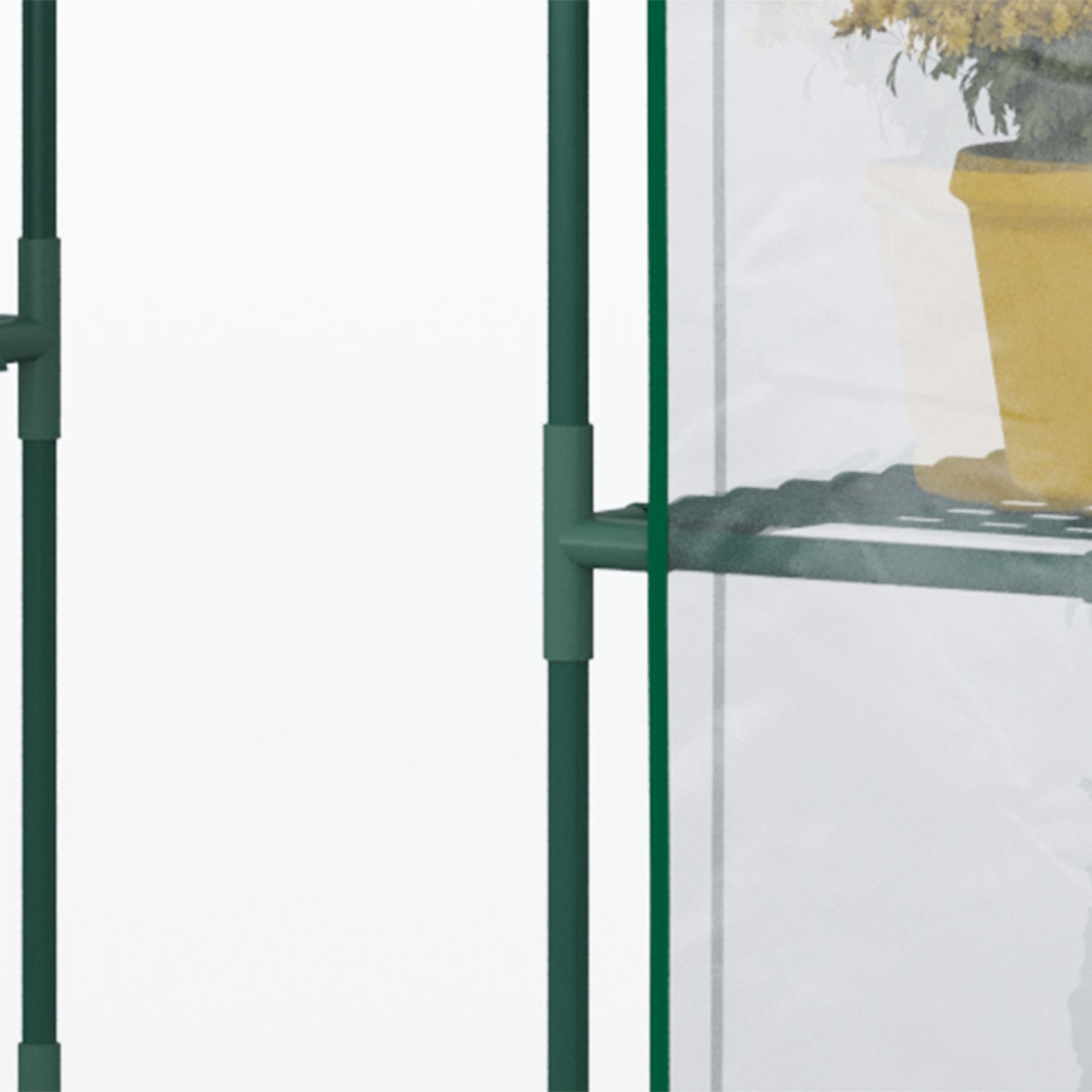 56" x 29" x 77" Walk-in Greenhouse, Mini Greenhouse with 4 Shelves, Roll-Up Door and Weatherized Cover, Clear