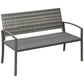 Rattan Wicker Loveseat Garden Bench Hand Woven Portable Backyard Gray