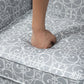 Upholstered Accent Chair, Single Armchair with Soft Linen Touch Fabric, Rolled Armrest with Nailhead Trim, Grey