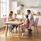 Dining Chairs Set of 4, Upholstered Dining Room Chairs with Steel Legs, Modern Kitchen Chair for Dining Room, Pink