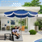 9FT Patio Umbrella Parasol, UPF 30+ Outdoor Market Umbrella with Crank, 8 Ribs, Push Button Tilt, Blue
