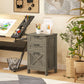 Vertical Filing Cabinet with 3 Drawers, Rustic Farmhouse Office Storage Cabinet for A4, Letter Size, Grey Wash