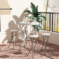 31.5" Bar Height Patio Table, Outdoor Bar Folding Table with HDPE Top, Locking Steel Legs for Party, Camping, White