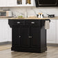 Kitchen Island with Storage Rolling Kitchen Serving Cart with Rubber Wood Top Towel Rack Storage Drawer Cabinet, Black
