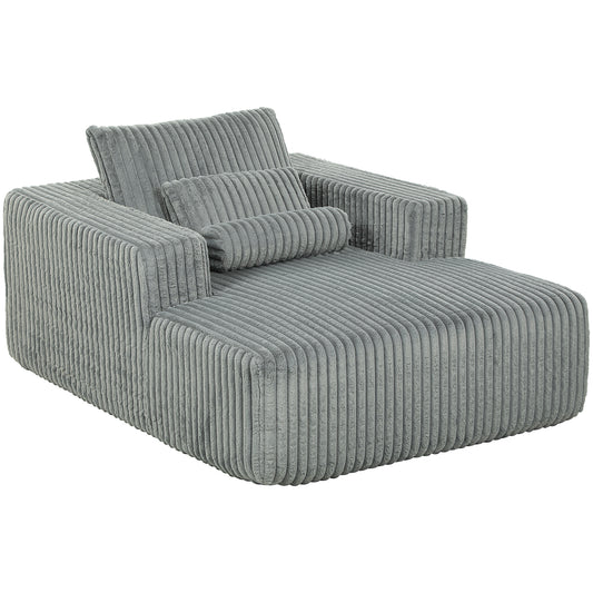 Single Sleeper Chair Sofa Bed with Pillow - Grey