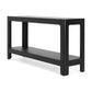 Elegant Farmhouse Console Table with Knot-Free Pine Legs, Accent Sofa Table with Solid Wood Veneer Top, 59" L x 15.5" W x 30" H, Black